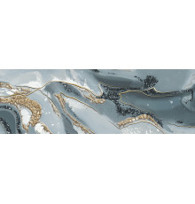 Декоративная плитка Alma Ceramica DWA11TOR606 Tori 60x20 синий рельефная / глазурованная глянцевая волнистая