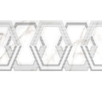 Декоративная плитка Alma Ceramica DWU09GRG017 Grigio 50x24.9 серая / белая глянцевая под камень / с орнаментом