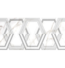 Декоративная плитка Alma Ceramica DWU09GRG017 Grigio 50x24.9 серая / белая глянцевая под камень / с орнаментом