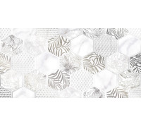 Декоративная плитка Alma Ceramica DWU09GRG027 Grigio 50x24.9 серая / белая глянцевая с орнаментом