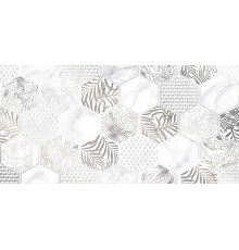 Декоративная плитка Alma Ceramica DWU09GRG027 Grigio 50x24.9 серая / белая глянцевая с орнаментом