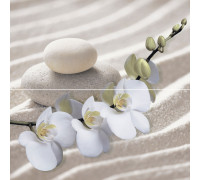 Панно Alma Ceramica PWU09RLX1 Relax 50x49.8 бежевое / белое / зеленое глянцевое под флористику