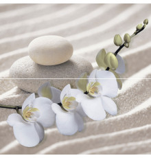 Панно Alma Ceramica PWU09RLX1 Relax 50x49.8 бежевое / белое / зеленое глянцевое под флористику