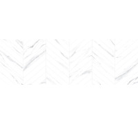 Настенная плитка Alma Ceramica TWA11TOK017 Tokio 200x600 белая глянцевая под камень с орнаментом