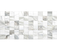 Настенная плитка Alma Ceramica TWU09MRC027 Mercury 50x24.9 белая / серая глянцевая рельефная под мозаику