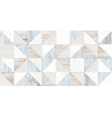 Настенная плитка Alma Ceramica TWU09WOD014 Wood 50x24.9 бежевая / белая / голубой матовая геометрия / под дерево
