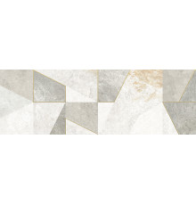 Настенная плитка Alma Ceramica TWU3090LAN17R Land 30x90 белая / серая матовая под камень / геометрия