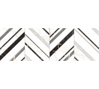 Настенная плитка Delacora WT15BHM55R Bohema 24.6x74 черно-белая глянцевая под мрамор / орнамент