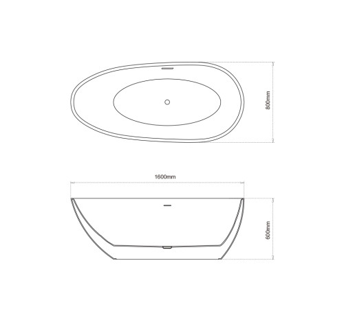 Ванна отдельностоящая Grossman Fly GR-1103 (160х80х60) цвет белый