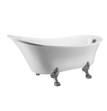 Ванна отдельностоящая Grossman Retro GR-1002 (162х71х77) цвет белый, ножки хром