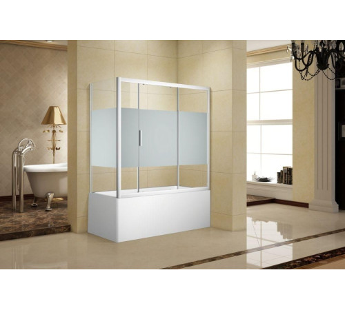 Шторка на ванну c боковой стенкой Aquanet Practic AE10-B-170H150U-CP + AE10-F-70H150U-CP