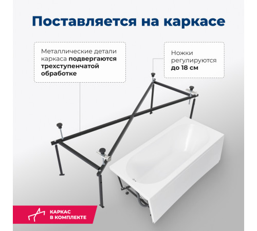 Акриловая ванна Aquanet Lotos 150x75 (с каркасом)