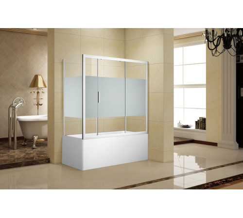 Шторка на ванну c боковой стенкой Aquanet Practic AE10-B-170H150U-CP + AE10-F-75H150U-CP