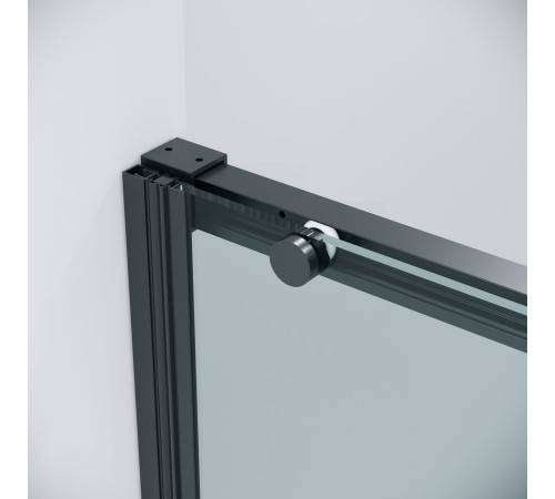 Дверь в нишу Grossman Galaxy 100.K33.01.110.21.00 (110х195) черный матовый,стекло прозрачное,раздвижная