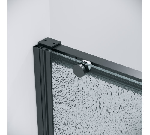 Дверь в нишу Grossman Galaxy 100.K33.01.110.21.02 (110х195) черный матовый,стекло шиншилла,раздвижная