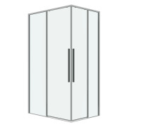 Душевое ограждение Grossman Galaxy 1/2.K33.01.11.10.00-1/2.K33.01.90.10.00 (110х90х195) раздвижная,хром,стекло прозрачное