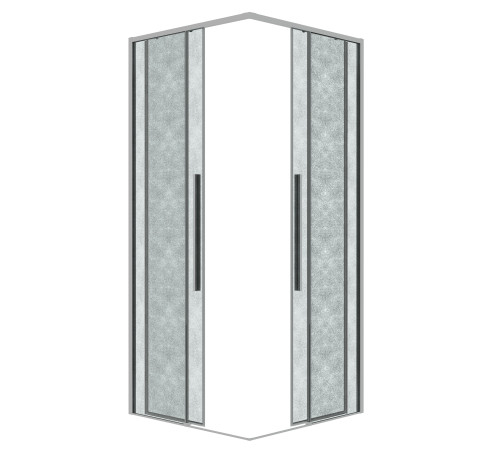 1/2 душевого ограждения Grossman Galaxy 1/2.K33.01.11.10.02 (110х195) правая,хром,стекло шиншилла