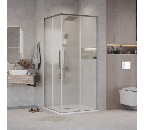 1/2 душевого ограждения Grossman Galaxy 1/2.K33.01.11.10.02 (110х195) правая,хром,стекло шиншилла