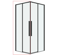 1/2 душевого ограждения Grossman Galaxy 1/2.K33.01.90.21.00 (90х195) черный матовый,стекло прозрачное