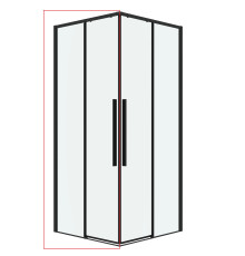 1/2 душевого ограждения Grossman Galaxy 1/2.K33.01.10.21.00 (100*195) черный матовый,стекло прозрачное