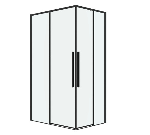 Душевое ограждение Grossman Galaxy 1/2.K33.01.12.21.00-1/2.K33.01.70.21.00 (120х70х195) раздвижная,черный матовый,стекло прозрачное