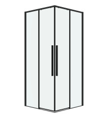 Душевое ограждение Grossman Galaxy 1/2.K33.01.70.21.00-1/2.K33.01.70.21.00 (70х70х195) раздвижная,черный матовый,стекло прозрачное