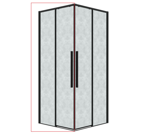 1/2 душевого ограждения Grossman Galaxy 1/2.K33.01.10L.21.02 (100*195) черный матовый, стекло шиншилла