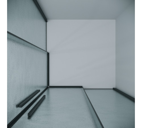 1/2 душевого ограждения Grossman Galaxy 1/2.K33.01.10.21.02 (100х195) черный матовый,стекло шиншилла