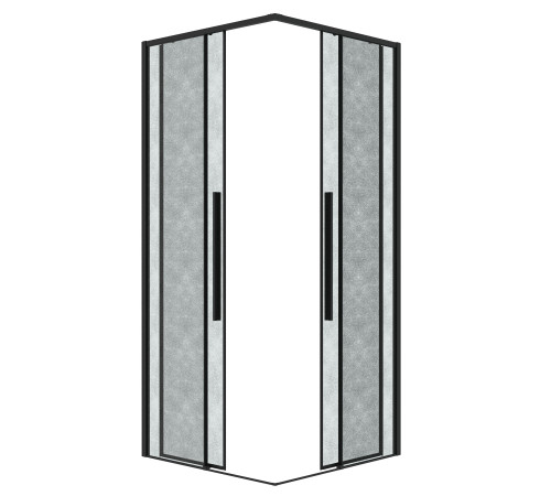 1/2 душевого ограждения Grossman Galaxy 1/2.K33.01.10.21.02 (100х195) черный матовый,стекло шиншилла