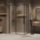 Душевое ограждение Grossman Galaxy 1/2.K33.01.80.21.02-1/2.K33.01.12L.21.02 (80х120х195) раздвижная,черный матовый,стекло шиншилла