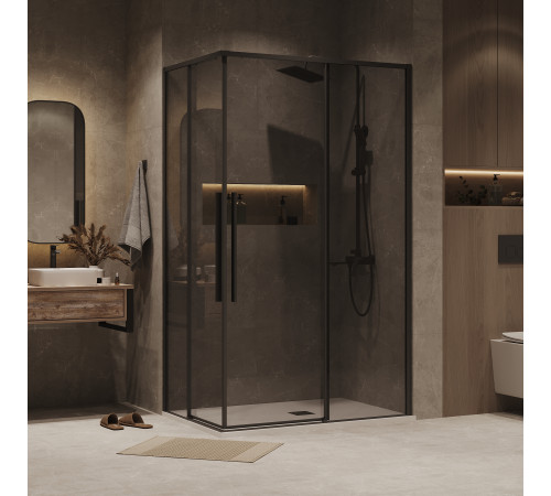 Душевое ограждение Grossman Galaxy 1/2.K33.01.12.21.10-1/2.K33.01.70.21.10 (120х70х195) раздвижная,черный матовый,стекло тонированное
