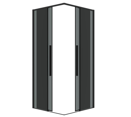 1/2 душевого ограждения Grossman Galaxy 1/2.K33.01.10.21.10 (100х195) черный матовый,стекло тонированное