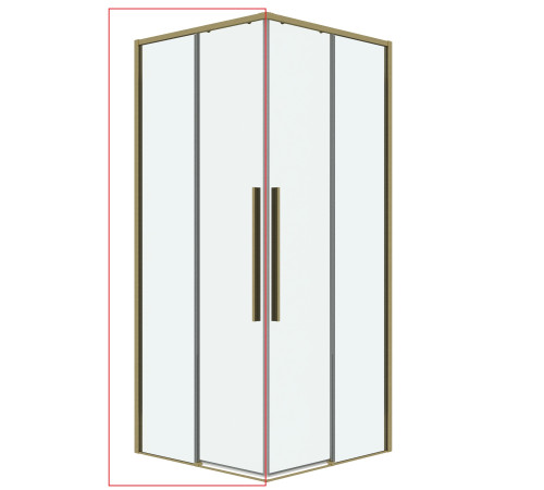 1/2 душевого ограждения Grossman Galaxy 1/2.K33.01.10.32.00 (100*195) золото сатин,стекло прозрачное