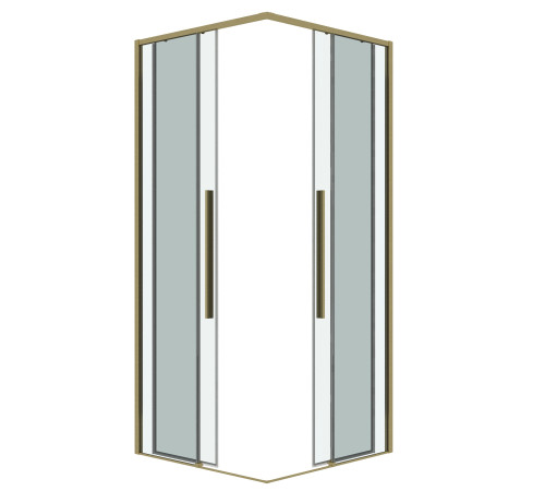 1/2 душевого ограждения Grossman Galaxy 1/2.K33.01.10.32.00 (100*195) золото сатин,стекло прозрачное