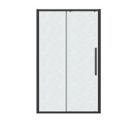 Дверь в нишу Grossman Cosmo 100.K33.02.110.21.02 (110х195) черный матовый,стекло шиншилла,раздвижная