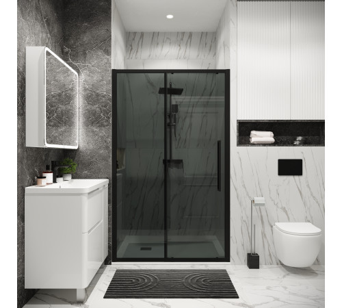 Дверь в нишу Grossman Cosmo 100.K33.02.100.21.10 (100х195) черный матовый,стекло тонированное,раздвижная