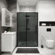 Дверь в нишу Grossman Cosmo 100.K33.02.100.21.10 (100х195) черный матовый,стекло тонированное,раздвижная