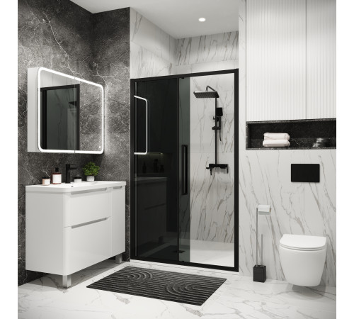 Дверь в нишу Grossman Cosmo 100.K33.02.100.21.10 (100х195) черный матовый,стекло тонированное,раздвижная