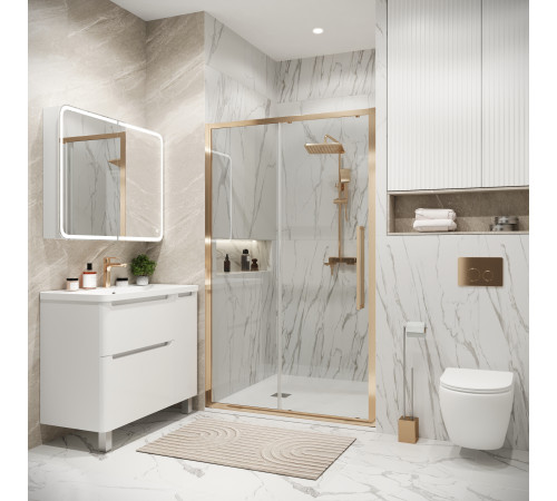 Дверь в нишу Grossman Cosmo 100.K33.02.110.32.00 (110х195) золото сатин,стекло прозрачное,раздвижная