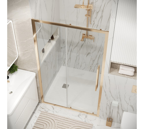 Дверь в нишу Grossman Cosmo 100.K33.02.110.32.00 (110х195) золото сатин,стекло прозрачное,раздвижная