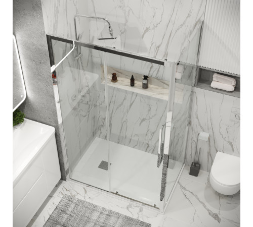 Боковая стенка Grossman Cosmo 200.K33.02.100.10.00 (100х195) хром,стекло прозрачное