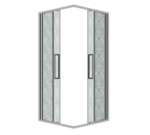 Душевое ограждение Grossman Cosmo 300.K33.02.8080.10.02 (80х80х195) квадрат,раздвижная,хром,стекло шиншилла