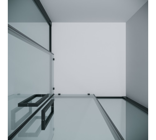 Душевое ограждение Grossman Cosmo 300.K33.02.8080.21.00 (80х80х195) квадрат,раздвижная,черный матовый,стекло прозрачное