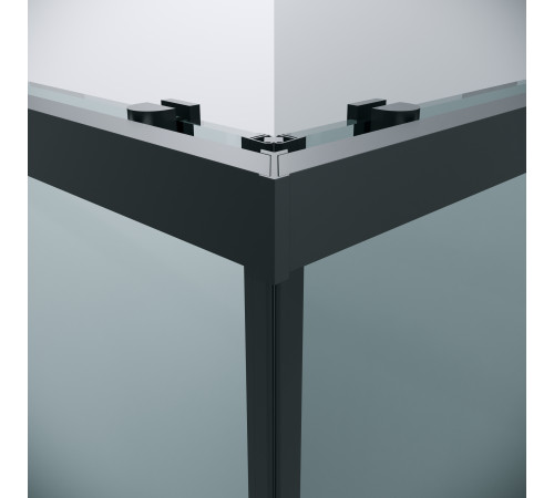 Душевое ограждение Grossman Cosmo 300.K33.02.8080.21.00 (80х80х195) квадрат,раздвижная,черный матовый,стекло прозрачное
