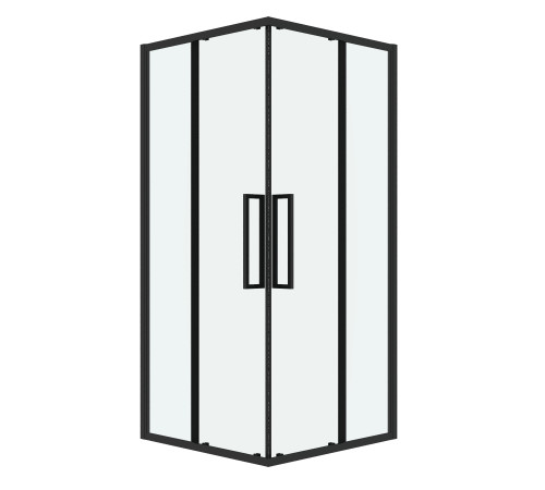 Душевое ограждение Grossman Cosmo 300.K33.02.8080.21.00 (80х80х195) квадрат,раздвижная,черный матовый,стекло прозрачное