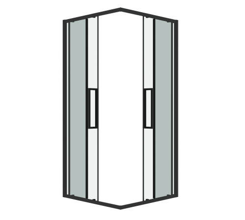 Душевое ограждение Grossman Cosmo 300.K33.02.8080.21.00 (80х80х195) квадрат,раздвижная,черный матовый,стекло прозрачное