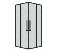 Душевое ограждение Grossman Cosmo 300.K33.02.8080.21.02 (80х80х195) квадрат,раздвижная,черный матовый,стекло шиншилла