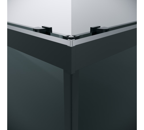 Душевое ограждение Grossman Cosmo 300.K33.02.8080.21.10 (80х80х195) квадрат,раздвижная,черный матовый,стекло тонированное