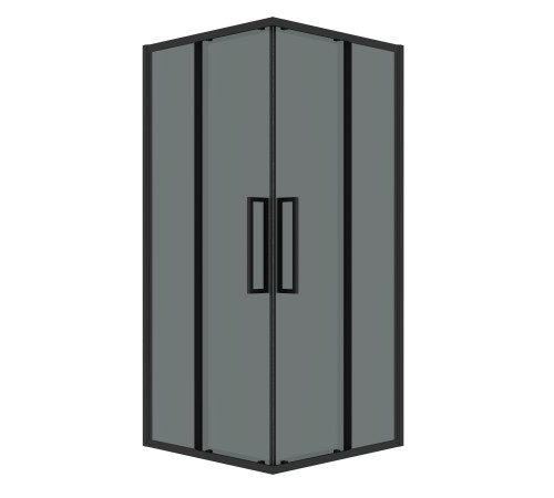 Душевое ограждение Grossman Cosmo 300.K33.02.8080.21.10 (80х80х195) квадрат,раздвижная,черный матовый,стекло тонированное