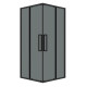 Душевое ограждение Grossman Cosmo 300.K33.02.8080.21.10 (80х80х195) квадрат,раздвижная,черный матовый,стекло тонированное